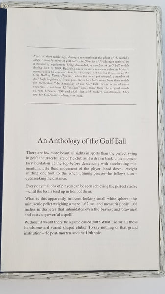 Anthology of The Golf Ball 1899-1939 Limited Edition